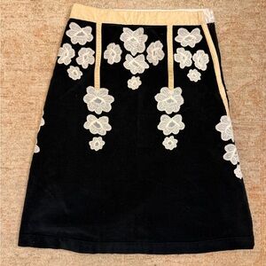 Odille Velvet Applique Skirt Size 0 Anthropologie